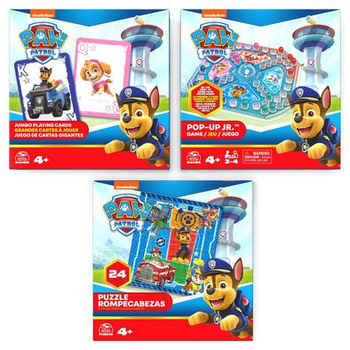 Cardinal Games Paw Patrol Game Bundle - Jumbo Cards, Pop-Up Game, 24-Piece Puzzles - Assortment