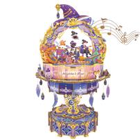 Tonecheer Magician Show Rotating Music Box DIY Wooden Musical Movement Box
