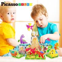 Picasso Tiles 26pcs Dino Theme with 8 Action Figures