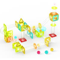 Picasso Tiles 45pcs Mini Diamond Magnetic Marble Run Track Set