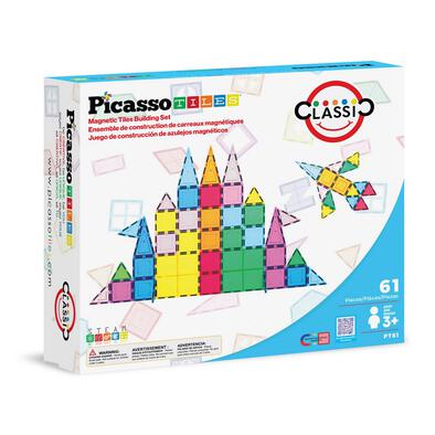 Picasso Tiles 61pcs Magnetic Tiles Classic Building Set