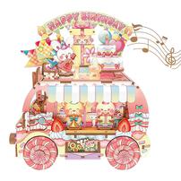 Tonecheer Birthday Party Rotating Music Box DIY Wooden Musical Movement Box