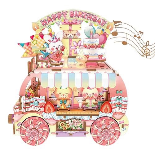 Tonecheer Birthday Party Rotating Music Box DIY Wooden Musical Movement Box