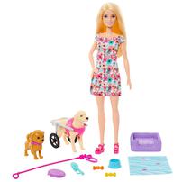 Barbie Doll With Puppy In Wheelchair Set