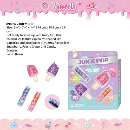 Hot Focus Juice Pop Sweets Beauty Kit Washable Non-Toxic Makeup Toy Set
