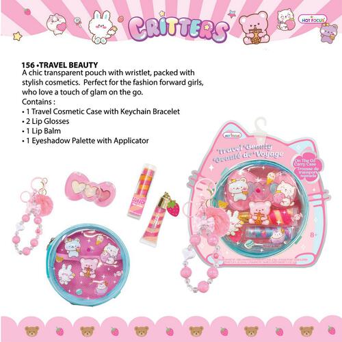 Hot Focus Travel Beauty Critters Beauty Kit Washable Non-Toxic Makeup Toy Set