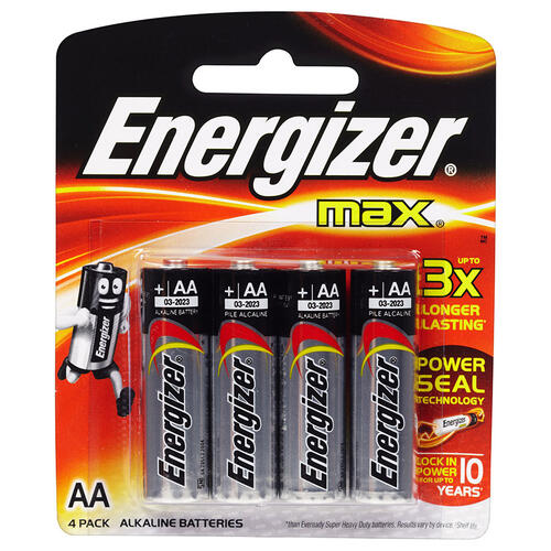 Energizer Max AA Batteries 4 Pack