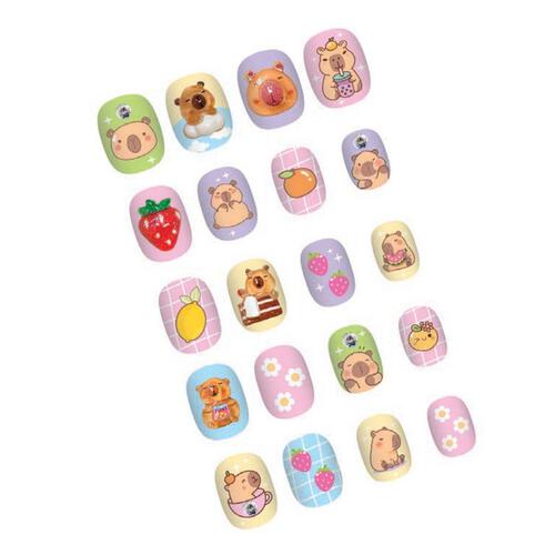 Hot Focus Capybara Nails Press on Nails Manicure Nail Art Sticker