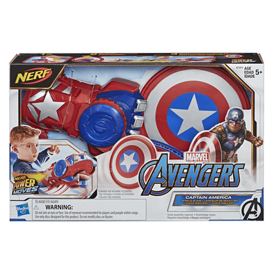 NERF Power Moves Marvel Avengers Captain America Shield Sling