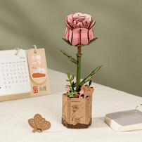 Robotime Rowood DIY Pink Rose 3D 