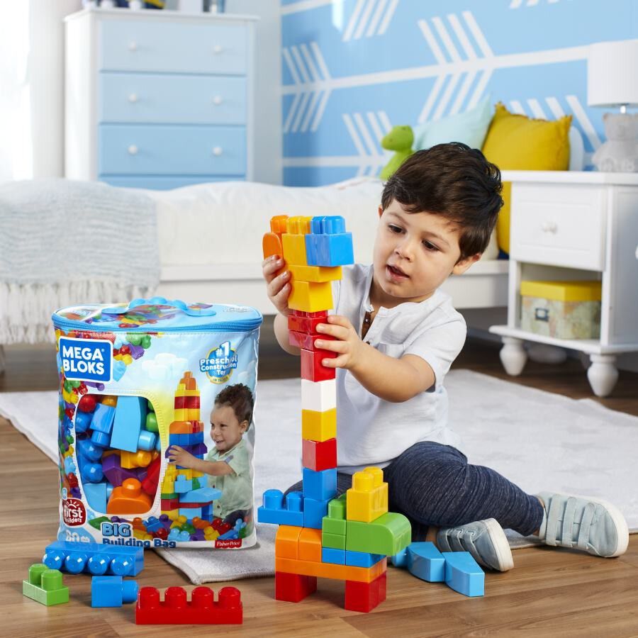 Mega Blocks First Builders Set Big Building Baby Educational Toy 80 Pieces Bag 