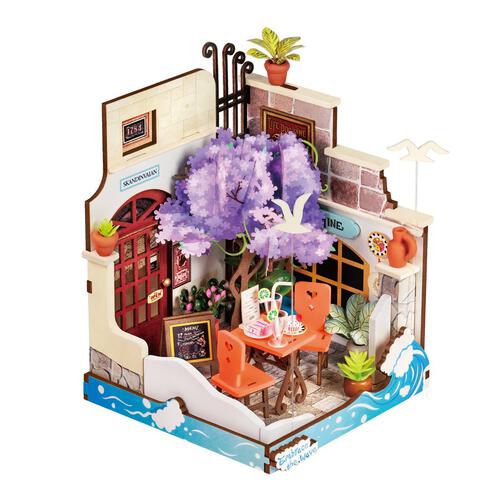 Robotime Rolife Sea Holiday Restaurant DIY Wooden Miniature Dollhouse