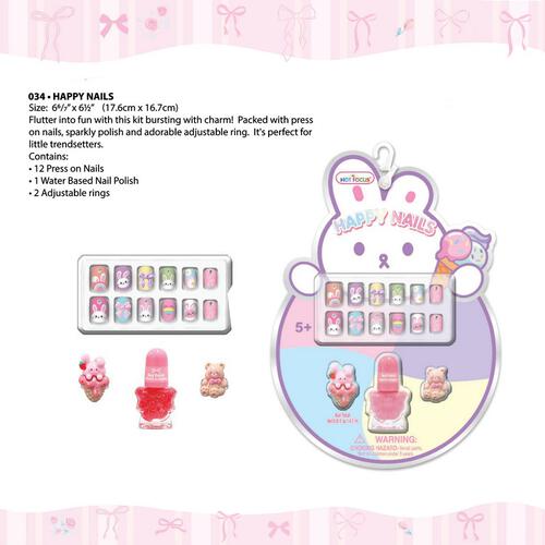 Hot Focus Happy Nails Happy Bunny Press on Nails Manicure Nail Art Sticker