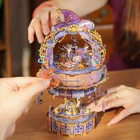 Tonecheer Magician Show Rotating Music Box DIY Wooden Musical Movement Box
