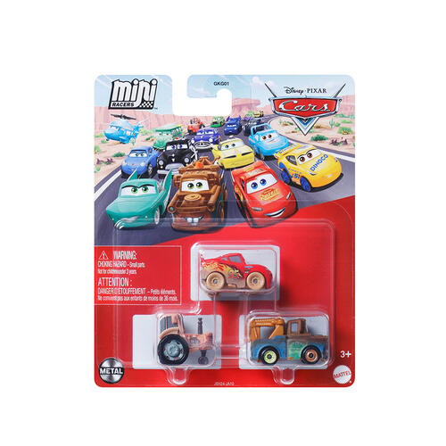 Disney Pixar Cars Mini Racers 3-Pack- Assorted