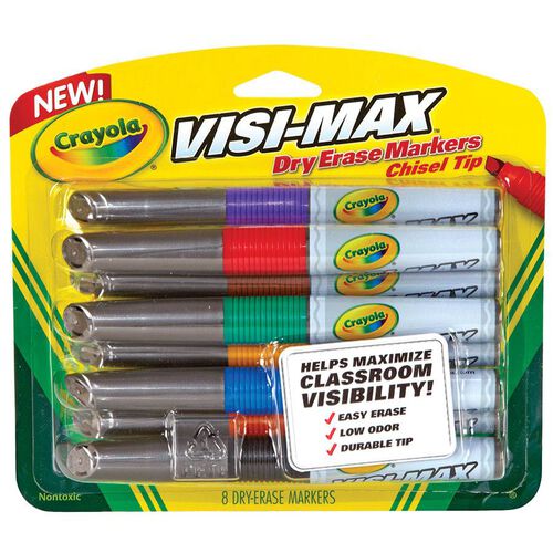 Crayola Visi-Max Whiteboard Dry Erase Markers - 8 Pack
