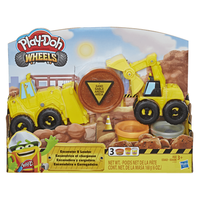 Play-Doh Wheels Excavator And Loader Toy Construction Trucks