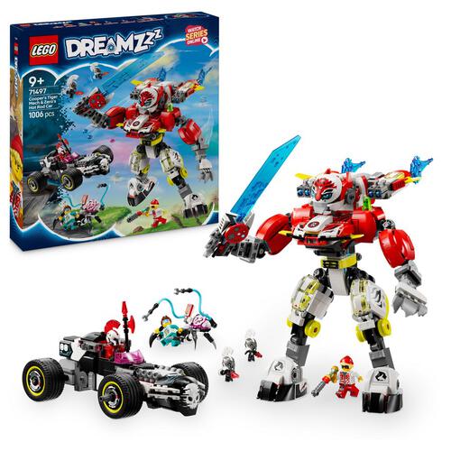 LEGO DREAMZzz Cooper's Tiger Mech & Zero's Hot Rod Car 71497