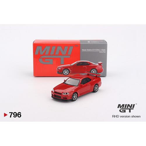 Mini GT Nissan Skyline GT-R (R34) V-Spec Active Red