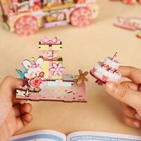 Tonecheer Birthday Party Rotating Music Box DIY Wooden Musical Movement Box