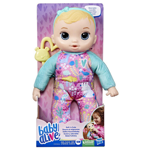 Baby Alive Soft ‘n Cute Doll, Blonde Hair