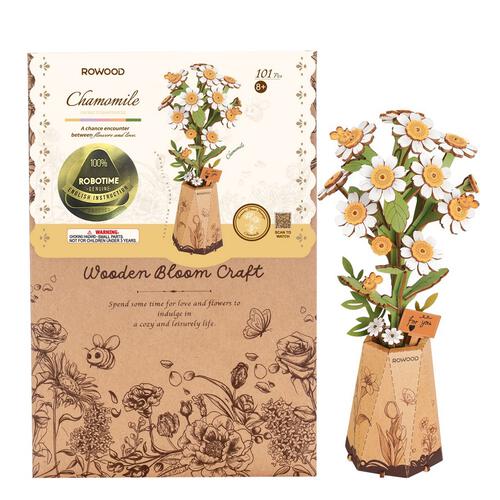 Robotime Rowood DIY Chamomile 3D Wooden Flower Puzzle