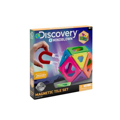 Discovery Mindblown Toy Magnetic Tiles 24 Pieces