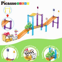 Picasso Tiles 45pcs Magnetic Tiles Race Track Set
