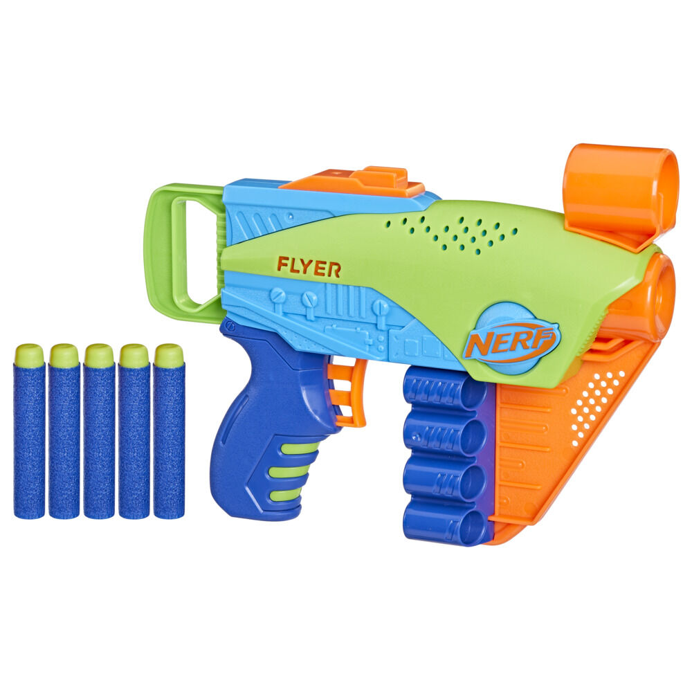 Nerf Elite Junior Racer Dart-Blaster – Einfach Zu Laden & Abzufeuern, Inkl. 4 Darts