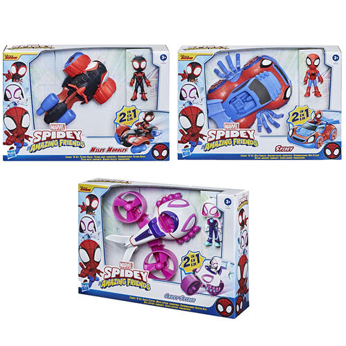 Spidey & Amazing Friends Figures With Convertible Vehicles - Assorted