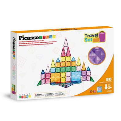 Picasso Tiles 80pcs Mini Diamond Magnetic Tiles Series Set