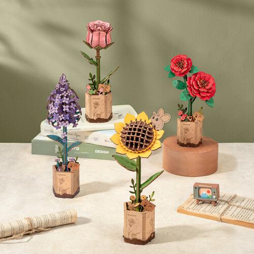Robotime Rowood DIY Pink Rose 3D 