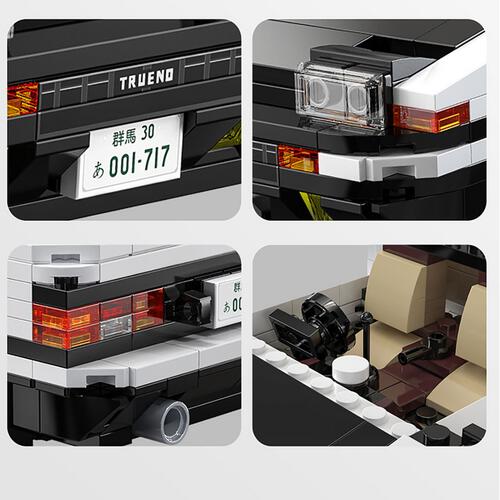 CaDA Initial D Takumi Fujiwara Toyota AE86 Trueno Brick DIY Brick R/C+APP Control 1:20 Scale RC Vehicles Set